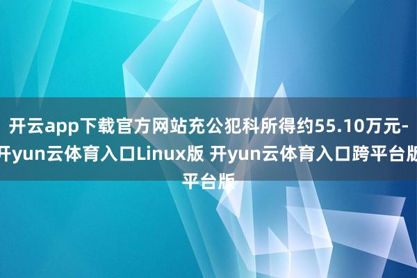 开云app下载官方网站充公犯科所得约55.10万元-开yun云体育入口Linux版 开yun云体育入口跨平台版