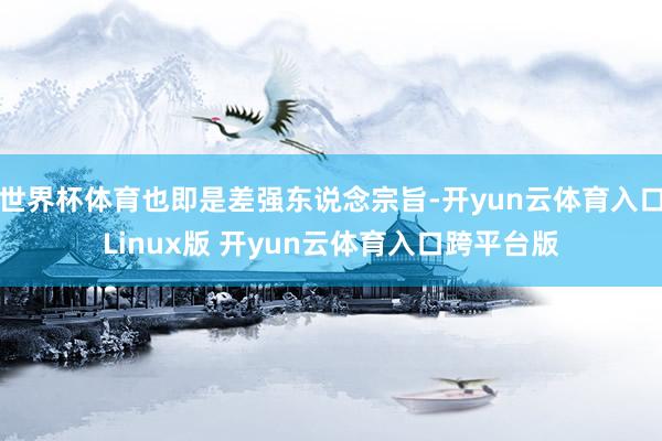 世界杯体育也即是差强东说念宗旨-开yun云体育入口Linux版 开yun云体育入口跨平台版